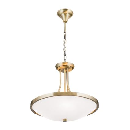 Kattokruunu ketjussa AIDA 3xE27/60W/230V halkaisija 39,5 cm messinki