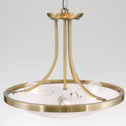 Kattokruunu ketjussa AIDA 3xE27/60W/230V halkaisija 39,5 cm messinki