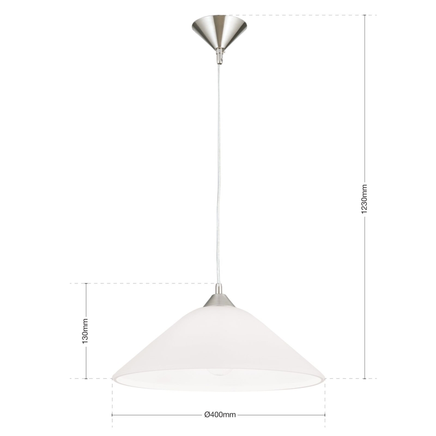 Kattokruunu johdossa GRADO 1xE27/60W/230V halkaisija 40 cm mattakromi