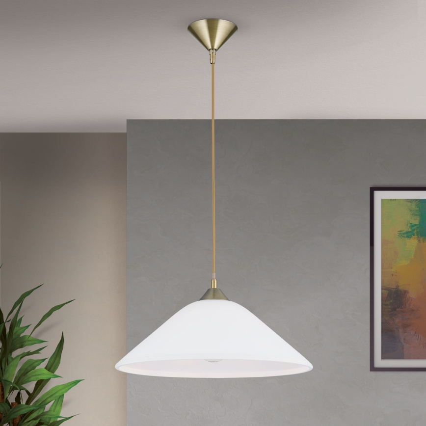 Kattokruunu johdossa GRADO 1xE27/60W/230V halkaisija 40 cm messinki