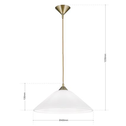 Kattokruunu johdossa GRADO 1xE27/60W/230V halkaisija 40 cm messinki