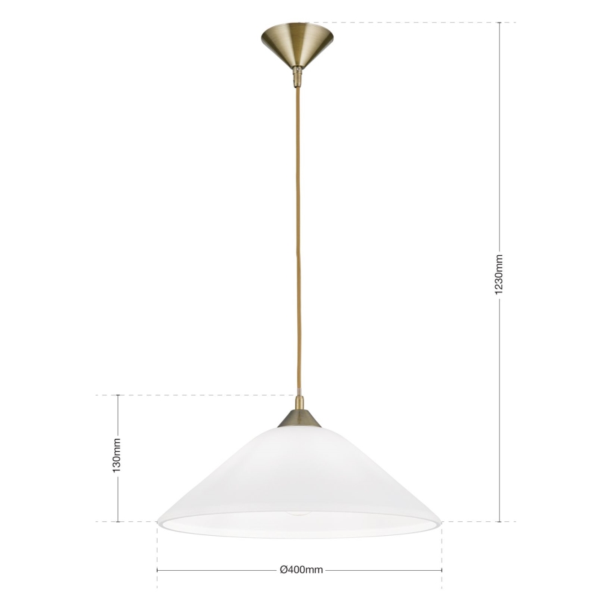 Kattokruunu johdossa GRADO 1xE27/60W/230V halkaisija 40 cm messinki