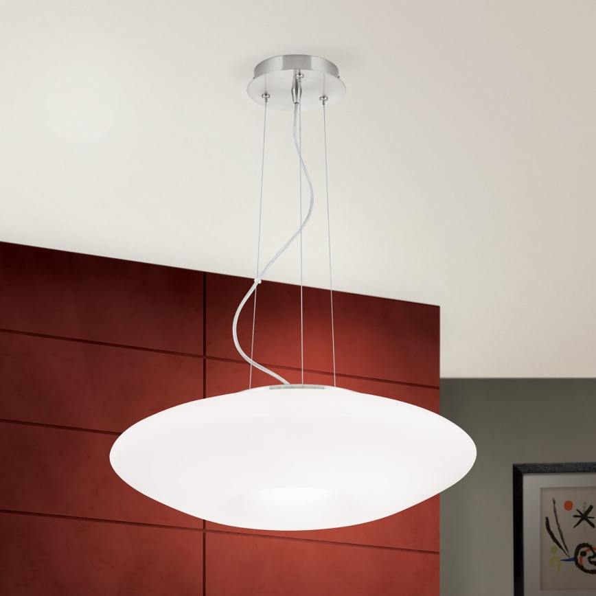 Kattokruunu johdossa BLANC 2xE27/60W/230V halkaisija 49 cm mattakromi