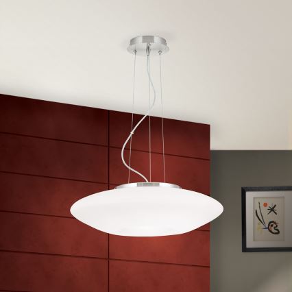 Kattokruunu johdossa BLANC 2xE27/60W/230V halkaisija 49 cm mattakromi