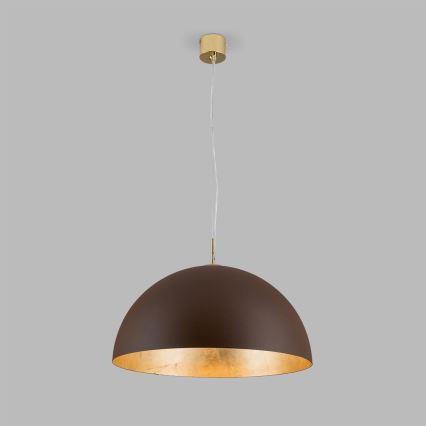 Kattokruunu johdossa ELIANO 1xE27/60W/230V halkaisija 50 cm ruskea/kulta