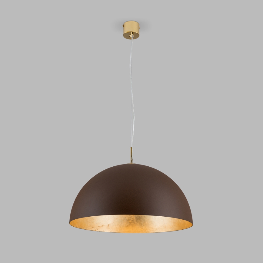 Kattokruunu johdossa ELIANO 1xE27/60W/230V halkaisija 50 cm ruskea/kulta