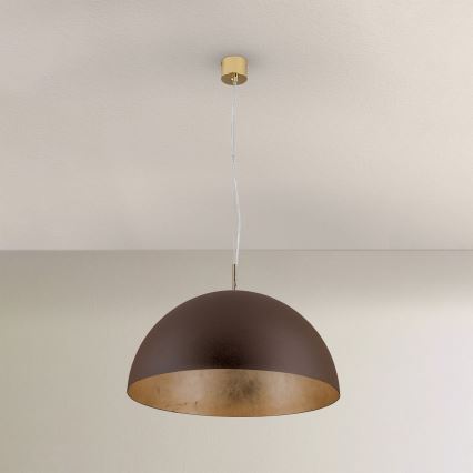 Kattokruunu johdossa ELIANO 1xE27/60W/230V halkaisija 50 cm ruskea/kulta