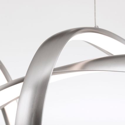 LED himmennettävä kattokruunu köydellä CIRCUS LED/36W/230V hopea