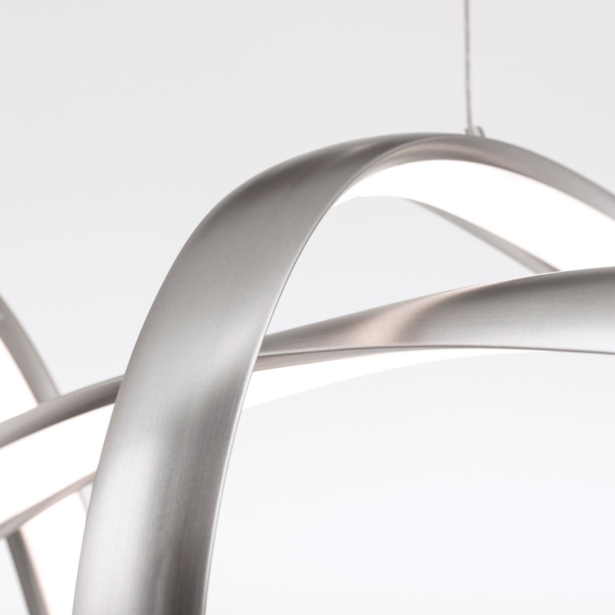 LED himmennettävä kattokruunu köydellä CIRCUS LED/36W/230V hopea