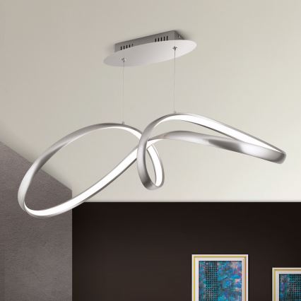 Himmennettävä LED-kattokruunu johdossa CIRCUS LED/36W/230V hopea