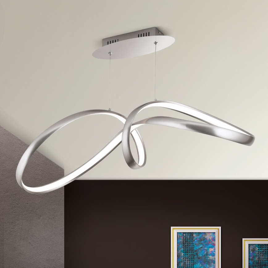 Himmennettävä LED-kattokruunu johdossa CIRCUS LED/36W/230V hopea