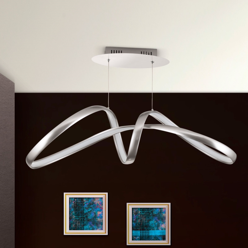 Himmennettävä LED-kattokruunu johdossa CIRCUS LED/36W/230V hopea