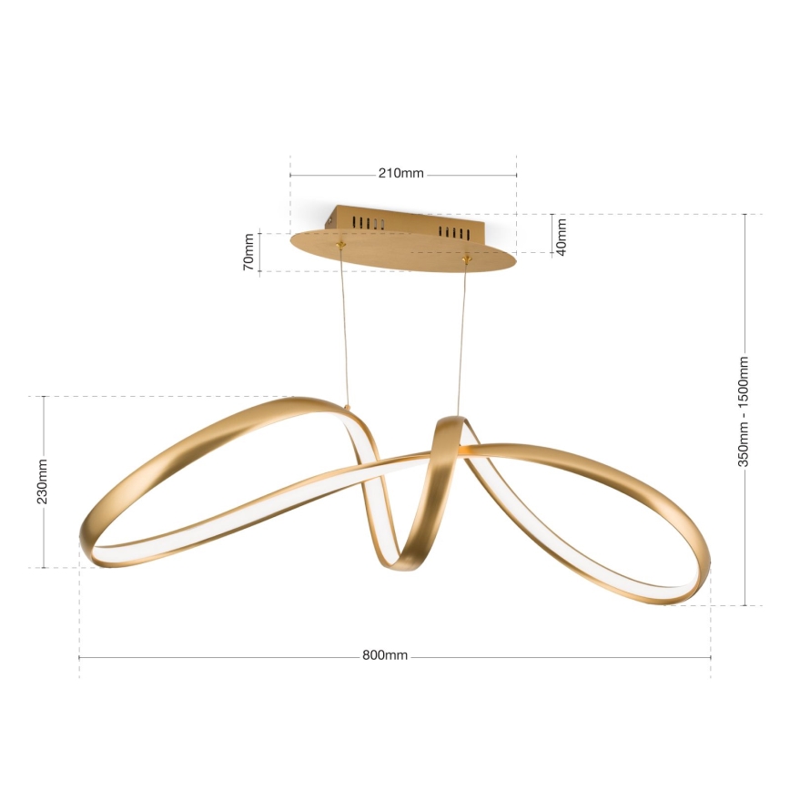 Himmennettävä LED-kattokruunu johdossa CIRCUS LED/36W/230V kulta