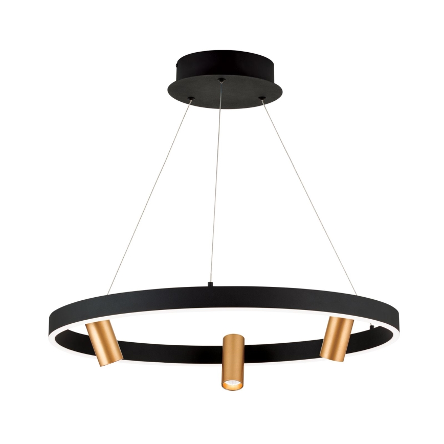 Himmennettävä LED-kattokruunu johdossa BERLIN LED/50W/230V musta/kulta