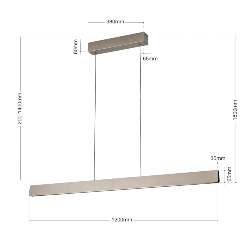 Himmennettävä LED-kattokruunu johdossa TARA LED/44W/230V 2700/3800/4500/5700K mattakromi