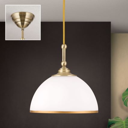 Kattokruunu johdossa OLD LAMP 1xE27/40W/230V valkoinen/pronssi
