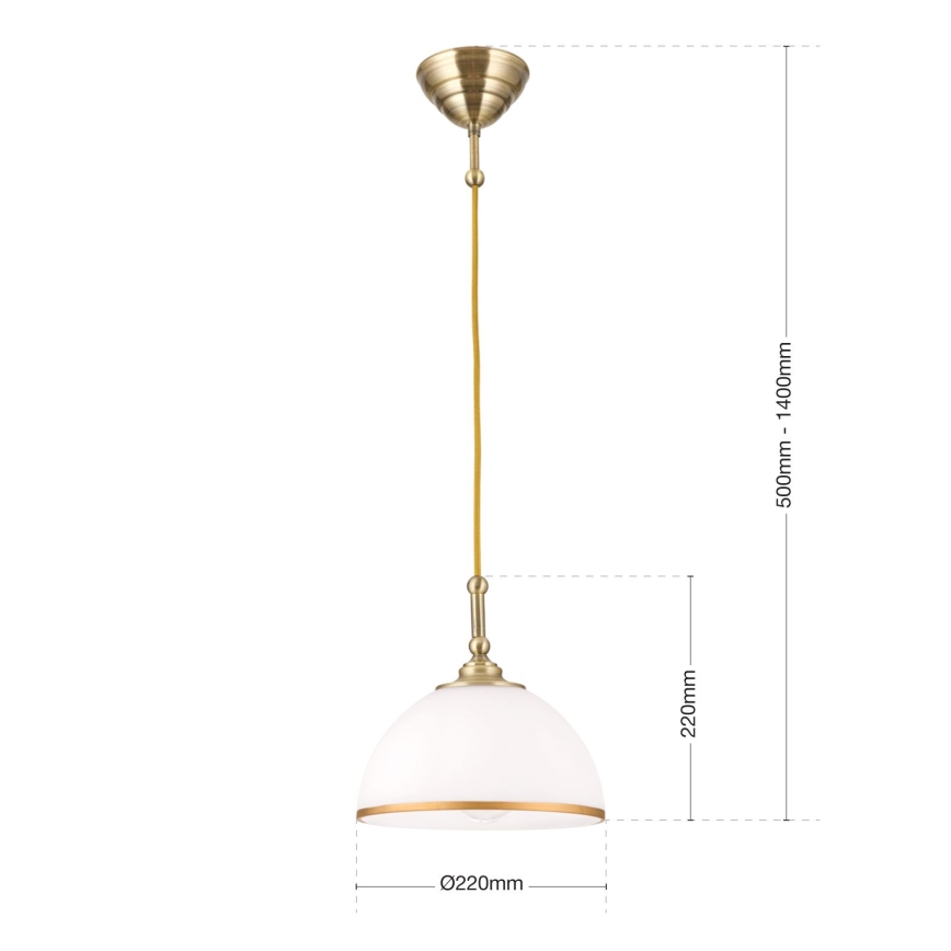 Kattokruunu johdossa OLD LAMP 1xE27/40W/230V valkoinen/pronssi