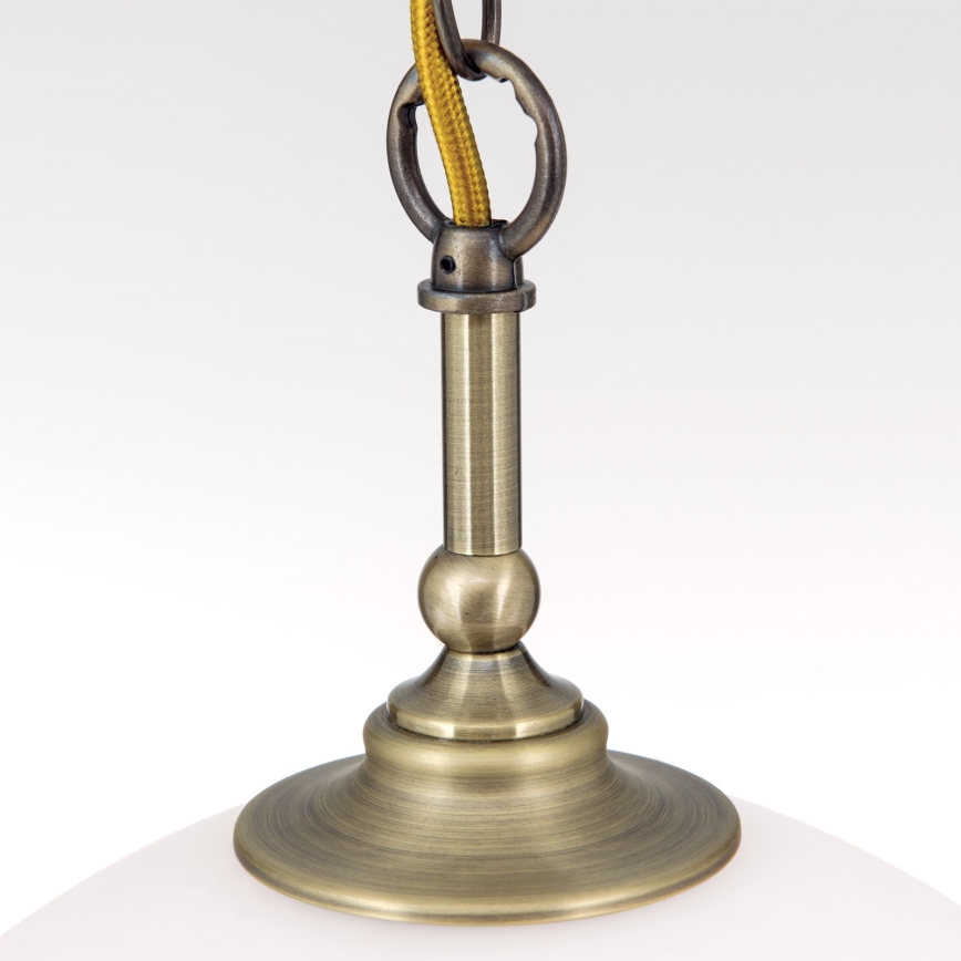 Kattokruunu ketjussa OLD LAMP 1xE27/40W/230V halkaisija 30 cm valkoinen/pronssi