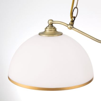 Kattokruunu ketjussa OLD LAMP 2xE27/40W/230V valkoinen/pronssi