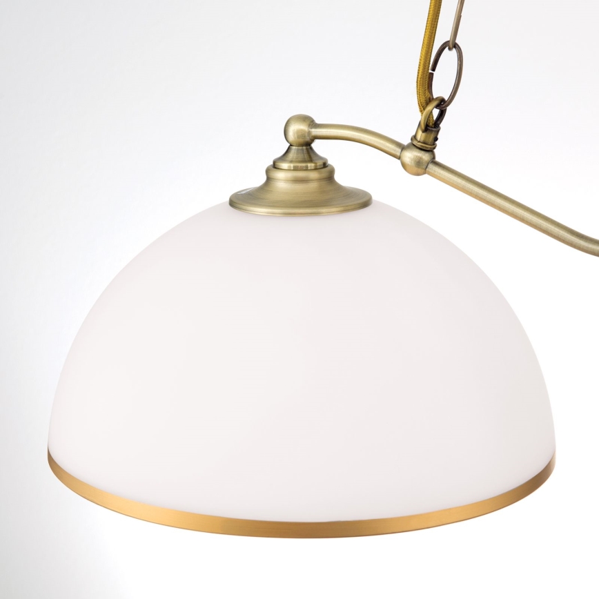 Kattokruunu ketjussa OLD LAMP 2xE27/40W/230V valkoinen/pronssi