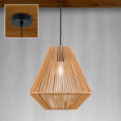 Kattokruunu johdossa JUNGLE 1xE27/40W/230V halkaisija 31 cm hemp