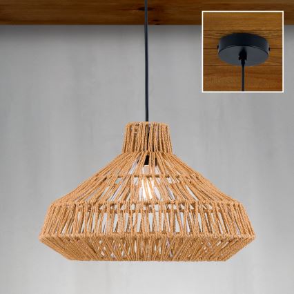Kattokruunu johdossa BASKET 1xE27/40W/230V halkaisija 40 cm hemp