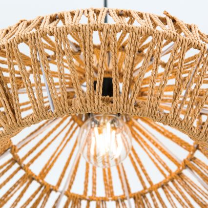 Kattokruunu johdossa BASKET 1xE27/40W/230V halkaisija 40 cm hemp
