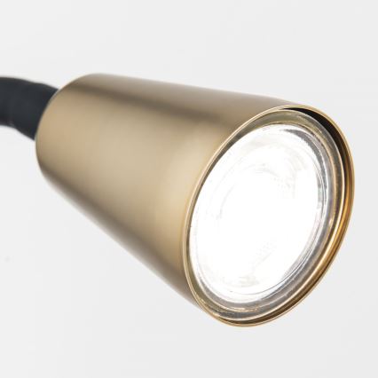 Joustava pöytävalaisin klipsillä DOTTY 1xGU10/10W/230V messinki/musta