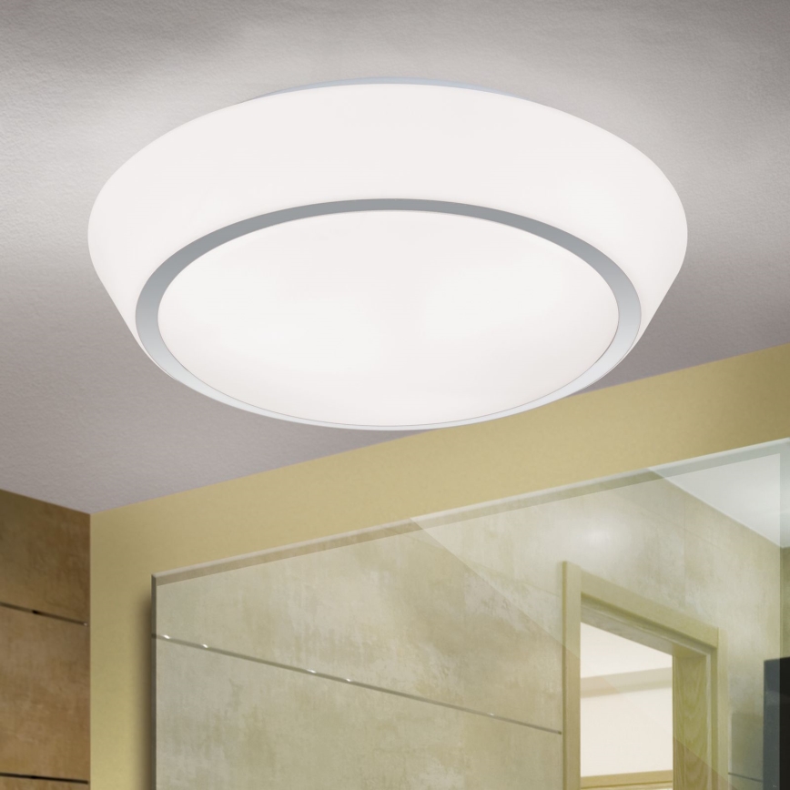 Kylpyhuoneen kattovalaisin TENA 3xE27/60W/230V Ø 38 cm IP44, valkoinen