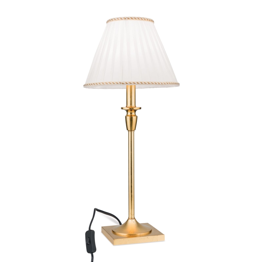 Pöytävalaisin FONSA 1xE27/60W/230V 61 cm valkoinen/kulta