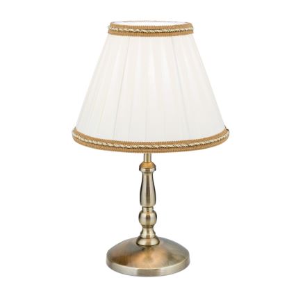 Pöytävalaisin TONIA 1xE27/60W/230V halkaisija 25 cm valkoinen/pronssi