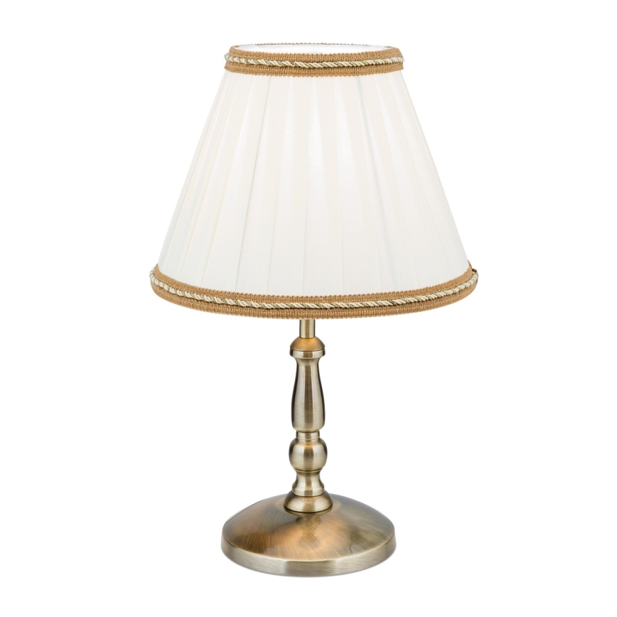 Pöytävalaisin TONIA 1xE27/60W/230V halkaisija 25 cm valkoinen/pronssi