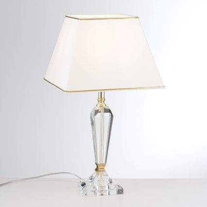 Kristallipöytävalaisin VERONIQUE 1xE27/60W/230V kerma/kulta
