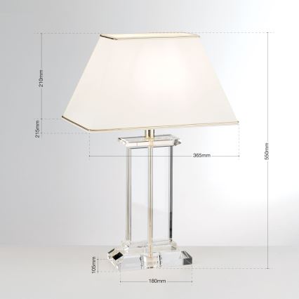 Kristallipöytävalaisin VERONIQUE 1xE27/60W/230V kerma/kulta