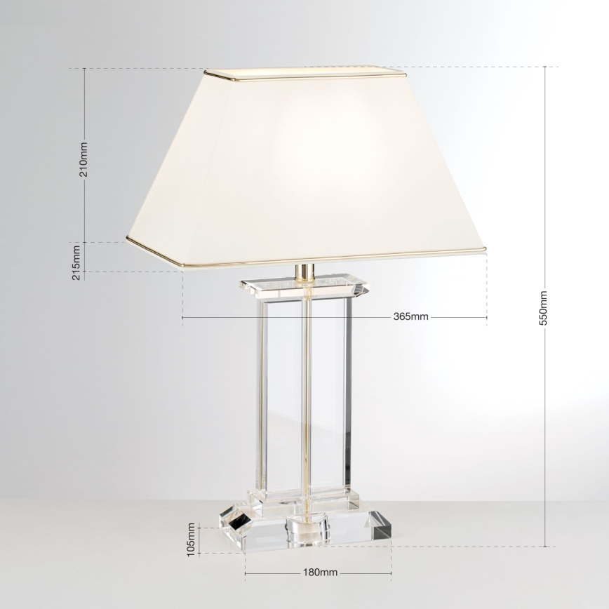 Kristallipöytävalaisin VERONIQUE 1xE27/60W/230V kerma/kulta