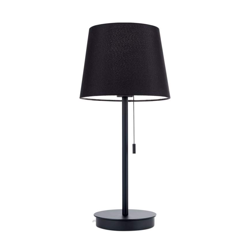 Pöytävalaisin USB-portilla LUDWIG 1xE27/40W/230V 50 cm musta