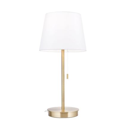 Pöytävalaisin USB-portilla LUDWIG 1xE27/40W/230V 50 cm valkoinen/kulta