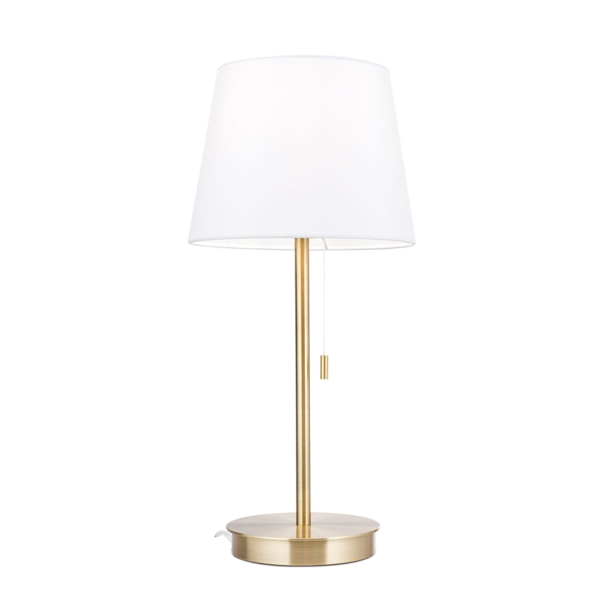 Pöytävalaisin USB-portilla LUDWIG 1xE27/40W/230V 50 cm valkoinen/kulta