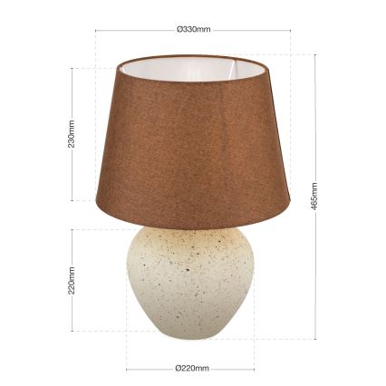 Pöytävalaisin MASAI 1xE27/40W/230V keramiikka ruskea/beige