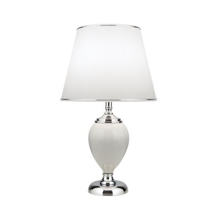 Pöytävalaisin OVUM 1xE27/40W/230V 48 cm keramiikka valkoinen/kiiltävä kromi