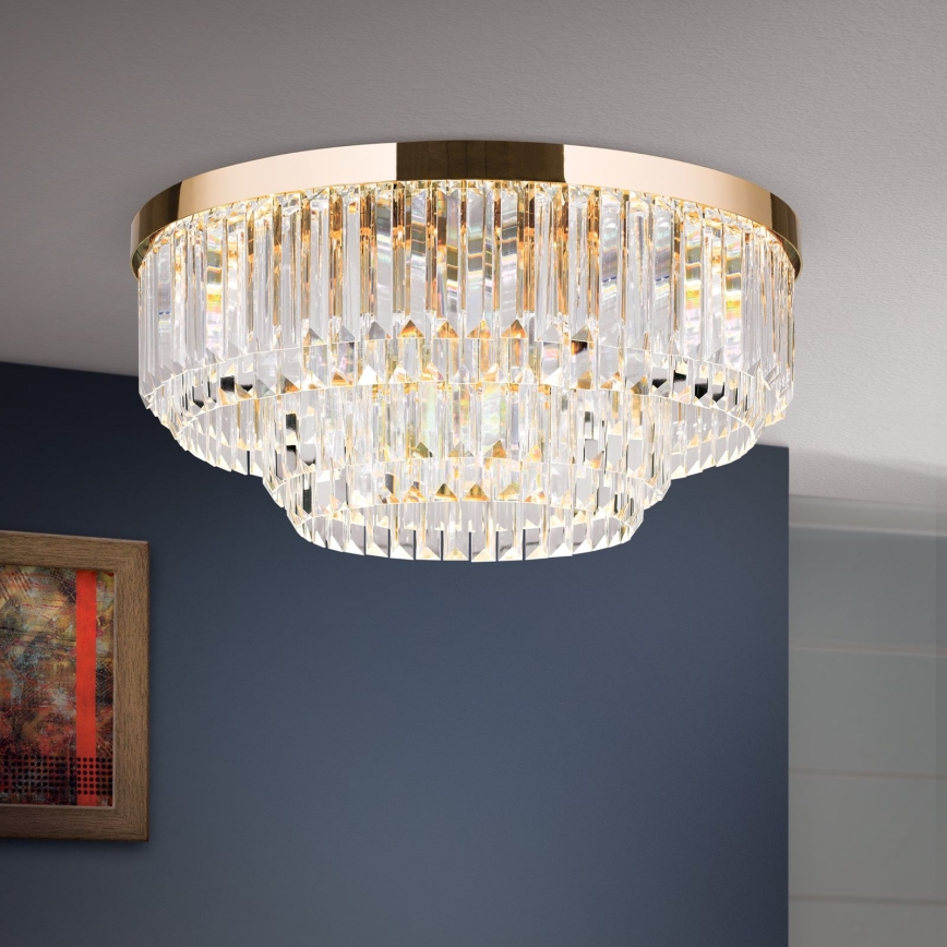 LED himmennettävä kristallikattoleuchte PRISM LED/80W/230V halkaisija 55 cm 24K kulta