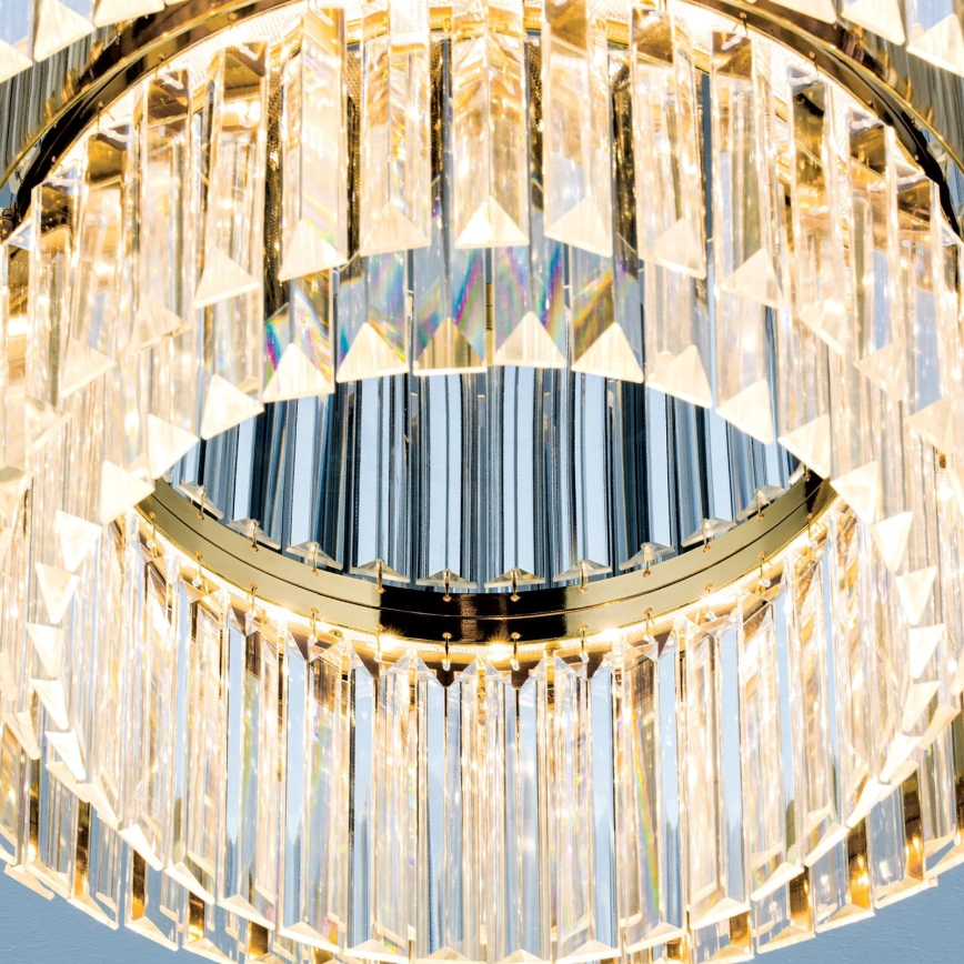 LED himmennettävä kristallikattoleuchte PRISM LED/80W/230V halkaisija 55 cm 24K kulta