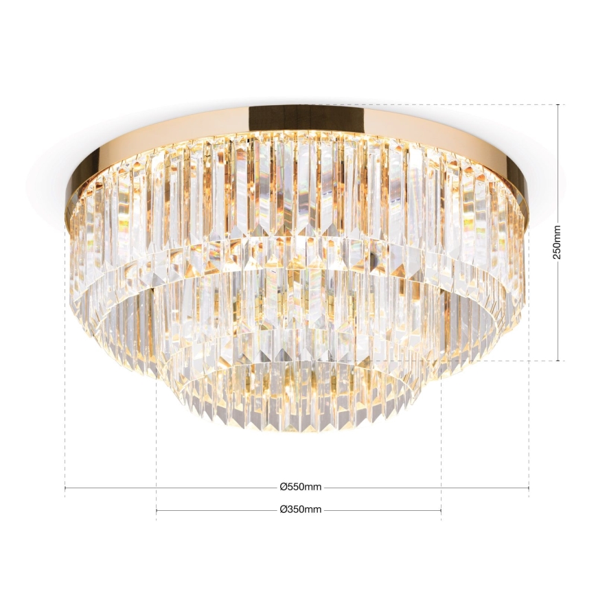 LED himmennettävä kristallikattoleuchte PRISM LED/80W/230V halkaisija 55 cm 24K kulta