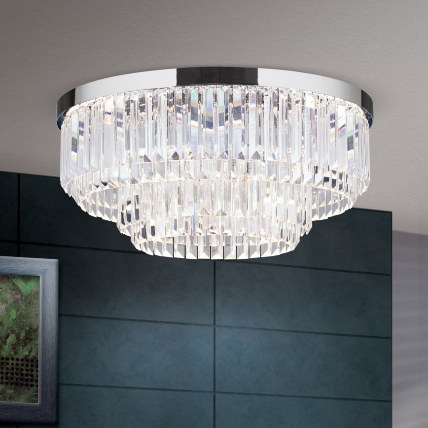 LED himmennettävä kristallikattoleuchte PRISM LED/80W/230V halkaisija 55 cm kiiltävä kromi
