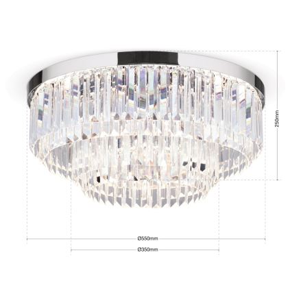 LED himmennettävä kristallikattoleuchte PRISM LED/80W/230V halkaisija 55 cm kiiltävä kromi