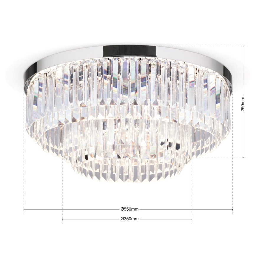 LED himmennettävä kristallikattoleuchte PRISM LED/80W/230V halkaisija 55 cm kiiltävä kromi