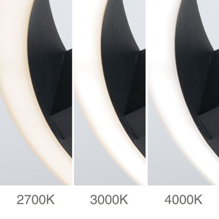 LED-kattovalaisin KOLK LED/40W/230V 2700/3000/4000K halkaisija 40 cm musta