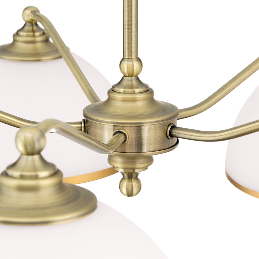 Kattokruunu ketjussa OLD LAMP 5xE27/40W/230V halkaisija 75 cm valkoinen/pronssi