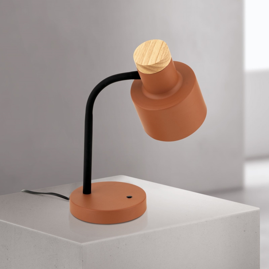 Pöytälamppu GILI 1xE27/40W/230V tiilenpunainen