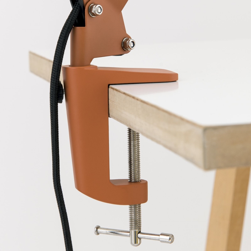 Pöytävalaisin klipsillä GILI 1xE27/40W/230V tiilenpunainen